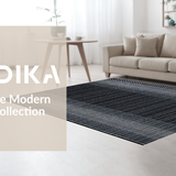Ultra Soft Area Rug, Non Slip, Stain Resistant, Washable Area Rugs for Living Room, Bedroom, Sophisticated Neutral Ogee Style(Black)