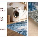 Ultra Soft Area Rug, Non Slip, Stain Resistant, Washable Area Rugs for Living Room, Bedroom, Tropical Inspired Botanical Motif(Blue)