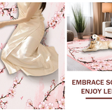 Ultra Soft Area Rug, Non Slip, Stain Resistant, Washable Area Rugs for Living Room, Bedroom, Elegant Floral Garden Inspiration(Pink)