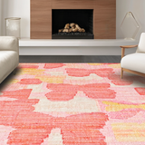 Ultra Soft Area Rug, Non Slip, Stain Resistant, Washable Area Rugs for Living Room, Bedroom, Cute Bow Accent Coral Pink Fluffy Carpet Decor(Pink)