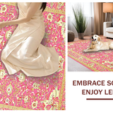 Ultra Soft Area Rug, Non Slip, Stain Resistant, Washable Area Rugs for Living Room, Bedroom, Rustic Ethnic Pattern Composition(Pink)