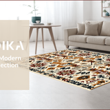 Ultra Soft Area Rug, Non Slip, Stain Resistant, Washable Area Rugs for Living Room, Bedroom, Non-Slip Western Aztec Living Room Rug(Brown)