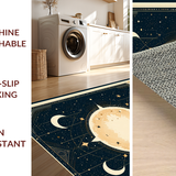 Ultra Soft Area Rug, Non Slip, Stain Resistant, Washable Area Rugs for Living Room, Bedroom, Chic Geometric Cosmic Composition(Gold)