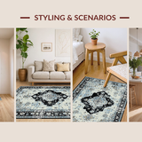 Minimalist Gray Floral Composition(Blue)