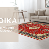 Ultra Soft Area Rug, Non Slip, Stain Resistant, Washable Area Rugs for Living Room, Bedroom, Chic Modern Abstract Design(Red)