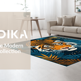 Ultra Soft Area Rug, Non Slip, Stain Resistant, Washable Area Rugs for Living Room, Bedroom, Exuberant Soft Botanical Touch(Orange)