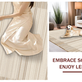 Ultra Soft Area Rug, Non Slip, Stain Resistant, Washable Area Rugs for Living Room, Bedroom, Timeless Subtle Woven Design(Beige)