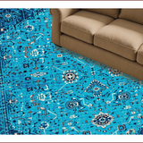 Ultra Soft Area Rug, Non Slip, Stain Resistant, Washable Area Rugs for Living Room, Bedroom, Soft Vintage Distressed Living Room Rug(Blue)