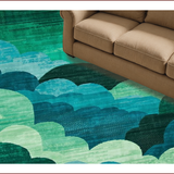 Ultra Soft Area Rug, Non Slip, Stain Resistant, Washable Area Rugs for Living Room, Bedroom, Charming Earthy Toned Patterned Mat(Green)