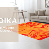 Ultra Soft Area Rug, Non Slip, Stain Resistant, Washable Area Rugs for Living Room, Bedroom, Minimalist Shag Textured Visual Appeal(Orange)