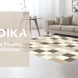 Ultra Soft Area Rug, Non Slip, Stain Resistant, Washable Area Rugs for Living Room, Bedroom, Timeless Classic Creamy Geometric(Beige)