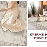 Ultra Soft Area Rug, Non Slip, Stain Resistant, Washable Area Rugs for Living Room, Bedroom, Trendy Coastal Textured Layout(Beige)
