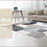 Ultra Soft Area Rug, Non Slip, Stain Resistant, Washable Area Rugs for Living Room, Bedroom, Sleek Monochrome Ogee Motif(Gray)