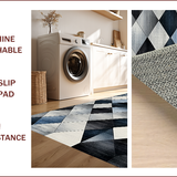 Ultra Soft Area Rug, Non Slip, Stain Resistant, Washable Area Rugs for Living Room, Bedroom, Sleek Modern Geometric Aesthetic(Gray)