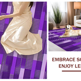 Ultra Soft Area Rug, Non Slip, Stain Resistant, Washable Area Rugs for Living Room, Bedroom, Stylish Non-Traditional Checker Motif(Purple)