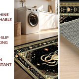 Ultra Soft Area Rug, Non Slip, Stain Resistant, Washable Area Rugs for Living Room, Bedroom, Gothic Earthy Animal Motif(Black)
