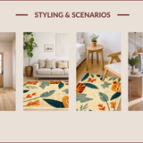 Ultra Soft Area Rug, Non Slip, Stain Resistant, Washable Area Rugs for Living Room, Bedroom, Jungle Animal Print(Beige)