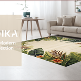 Ultra Soft Area Rug, Non Slip, Stain Resistant, Washable Area Rugs for Living Room, Bedroom, Elegant Soft Neutral Botanical Motif(Beige)