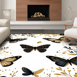 Ultra Soft Area Rug, Non Slip, Stain Resistant, Washable Area Rugs for Living Room, Bedroom, Artistic Insect Pattern Fusion(Gold)