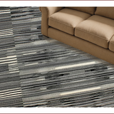 Ultra Soft Area Rug, Non Slip, Stain Resistant, Washable Area Rugs for Living Room, Bedroom, Elegant High-Contrast Linear Elements(Black)