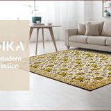 Ultra Soft Area Rug, Non Slip, Stain Resistant, Washable Area Rugs for Living Room, Bedroom, Transitional Earthy Floral Motif(White)