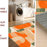 Ultra Soft Area Rug, Non Slip, Stain Resistant, Washable Area Rugs for Living Room, Bedroom, Striking Dynamic Linear Arrangement(Orange)