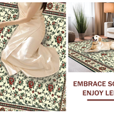 Ultra Soft Area Rug, Non Slip, Stain Resistant, Washable Area Rugs for Living Room, Bedroom, Elegant Rustic Floral Aesthetic(Beige)