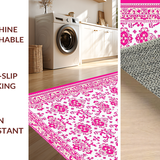 Ultra Soft Area Rug, Non Slip, Stain Resistant, Washable Area Rugs for Living Room, Bedroom, Chic Pastel Bowknot Pattern(White)