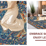 Ultra Soft Area Rug, Non Slip, Stain Resistant, Washable Area Rugs for Living Room, Bedroom, Trendy Colorful Trellis Dynamics(Blue)