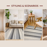 Ultra Soft Area Rug, Non Slip, Stain Resistant, Washable Area Rugs for Living Room, Bedroom, Chic Randomized Neutral Palette(Gray)