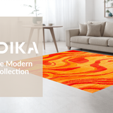 Ultra Soft Area Rug, Non Slip, Stain Resistant, Washable Area Rugs for Living Room, Bedroom, Soft Warm Color Palette Charm(Orange)