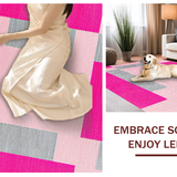 Ultra Soft Area Rug, Non Slip, Stain Resistant, Washable Area Rugs for Living Room, Bedroom, Engaging Educational Playful Layout(Pink)