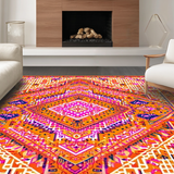 Ultra Soft Area Rug, Non Slip, Stain Resistant, Washable Area Rugs for Living Room, Bedroom, Rustic Ogee Design in Warm Hues(Orange)