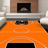 Ultra Soft Area Rug, Non Slip, Stain Resistant, Washable Area Rugs for Living Room, Bedroom, Bold Basketball Iconic Imagery(Orange)