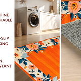 Ultra Soft Area Rug, Non Slip, Stain Resistant, Washable Area Rugs for Living Room, Bedroom, Charming Cheerful Patterned Accent(Orange)