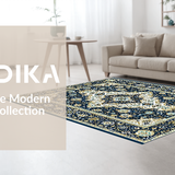 Ultra Soft Area Rug, Non Slip, Stain Resistant, Washable Area Rugs for Living Room, Bedroom, Sky Blue Elegant Patterned Motif(Blue)