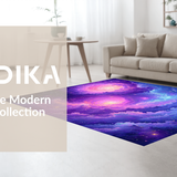 Ultra Soft Area Rug, Non Slip, Stain Resistant, Washable Area Rugs for Living Room, Bedroom, Radiant Space Odyssey Visuals(Purple)
