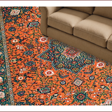 Ultra Soft Area Rug, Non Slip, Stain Resistant, Washable Area Rugs for Living Room, Bedroom, Rustic Earthy Boho Charm(Orange)