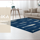 Charming Coastal Fishing Motif(Blue)