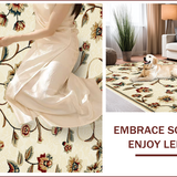 Ultra Soft Area Rug, Non Slip, Stain Resistant, Washable Area Rugs for Living Room, Bedroom, Vintage Floral Neutral Living Room Stain-Resistant Rug(Beige)