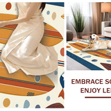 Ultra Soft Area Rug, Non Slip, Stain Resistant, Washable Area Rugs for Living Room, Bedroom, Vibrant Coastal Artwork Display(Orange)