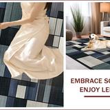 Ultra Soft Area Rug, Non Slip, Stain Resistant, Washable Area Rugs for Living Room, Bedroom, Sleek Geometric Black Toned Elegance(Gray)