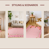 Ultra Soft Area Rug, Non Slip, Stain Resistant, Washable Area Rugs for Living Room, Bedroom, Chic Contemporary Animal Motif(Pink)