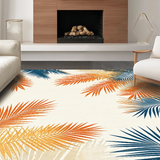 Ultra Soft Area Rug, Non Slip, Stain Resistant, Washable Area Rugs for Living Room, Bedroom, Energetic Cream and Coral Theme(Orange)