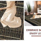 Ultra Soft Area Rug, Non Slip, Stain Resistant, Washable Area Rugs for Living Room, Bedroom, Sleek Black and White Pattern(Black)