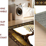 Ultra Soft Area Rug, Non Slip, Stain Resistant, Washable Area Rugs for Living Room, Bedroom, Transitional Ethnic Design Sensibility(Gold)