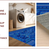 Ultra Soft Area Rug, Non Slip, Stain Resistant, Washable Area Rugs for Living Room, Bedroom, Modern Geometric Trellis(Blue)
