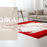 Ultra Soft Area Rug, Non Slip, Stain Resistant, Washable Area Rugs for Living Room, Bedroom, Rustic Multi-Colored Blossom Pattern(Red)