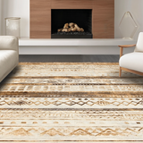 Ultra Soft Area Rug, Non Slip, Stain Resistant, Washable Area Rugs for Living Room, Bedroom, Earthy Geometric Lattice Aesthetic(Beige)