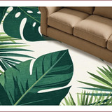 Ultra Soft Area Rug, Non Slip, Stain Resistant, Washable Area Rugs for Living Room, Bedroom, Trendy Tropical Botanical Motif(Green)